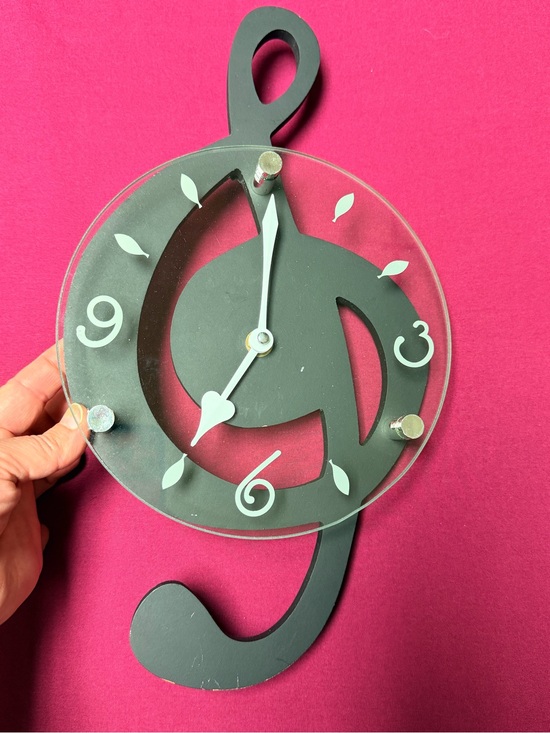 Other - Black Treble Clef Wall Clock – Musical Home Accent